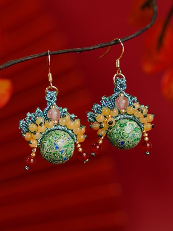 Lacquer Peking Opera Mask Earrings - Image 9