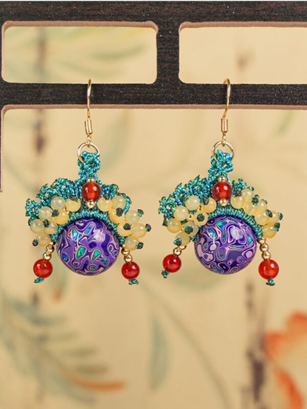 Lacquer Peking Opera Mask Earrings - Image 7