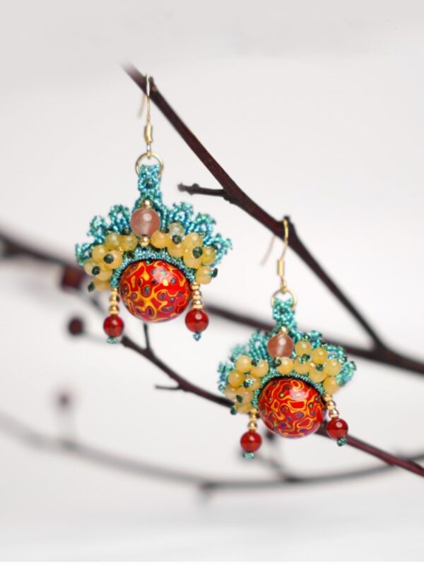 Lacquer Peking Opera Mask Earrings