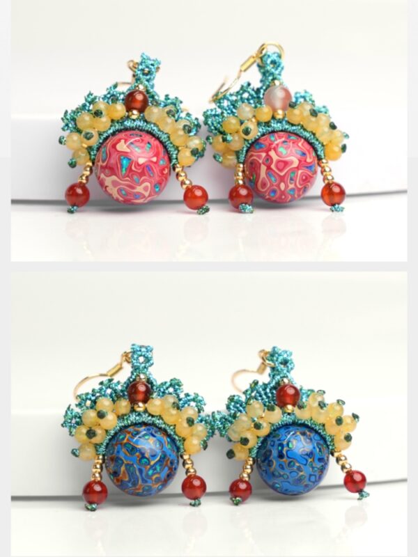 Lacquer Peking Opera Mask Earrings - Image 3