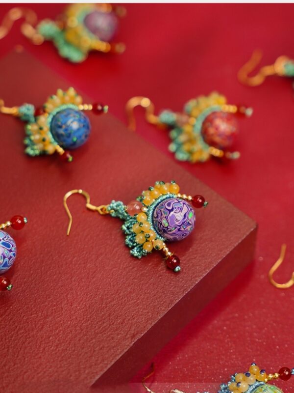 Lacquer Peking Opera Mask Earrings - Image 5