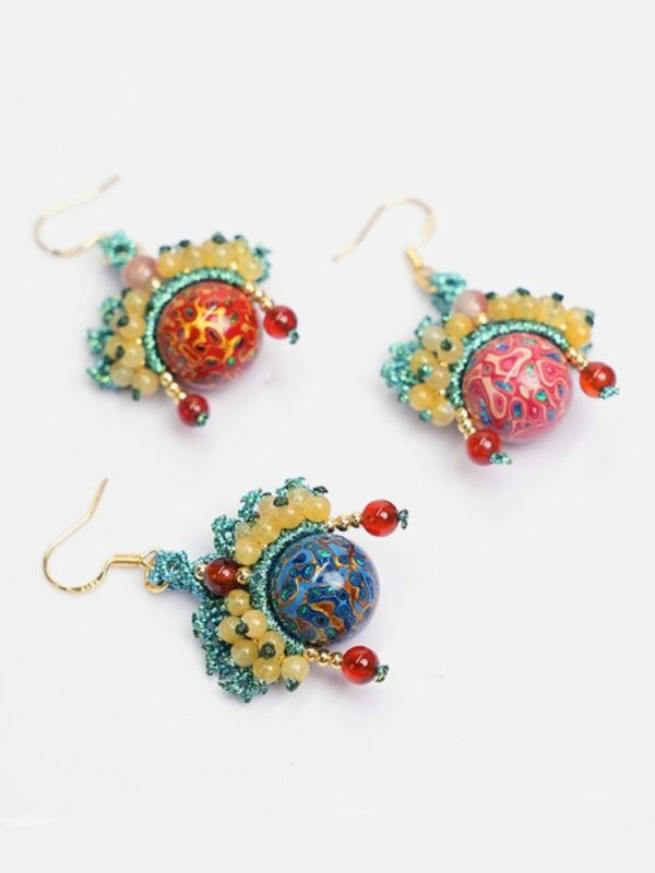 Lacquer Peking Opera Mask Earrings - Image 4