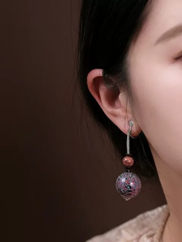 Zhi Lei Blue Lacquer Earrings - Image 4