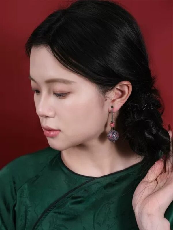 Zhi Lei Blue Lacquer Earrings - Image 6